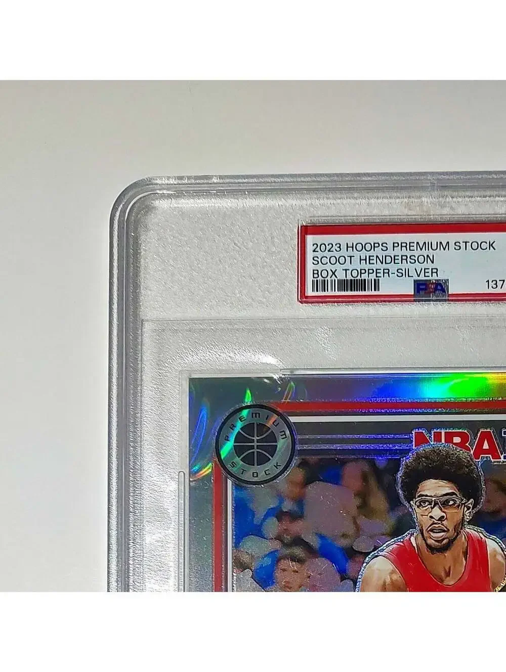 Scoot Henderson 2023 Panini Premium Stock NBA Hoops #3 Jumbo Refractor PSA 9